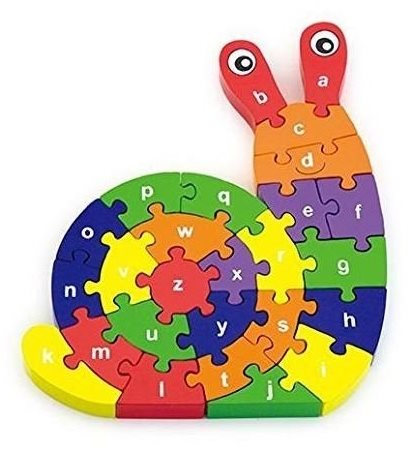 3D Puzzle - Slimák s písmenkami Drevené puzzle