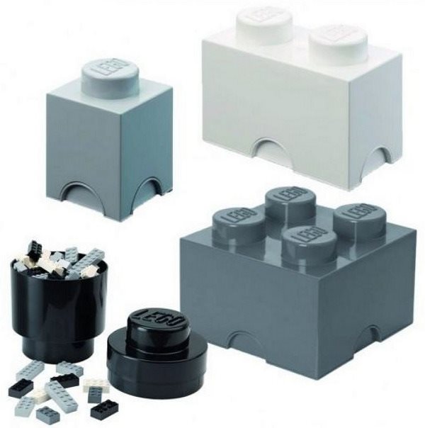 LEGO úložné boxy Multi-Pack 4 ks – čierna, biela, sivá Úložný box
