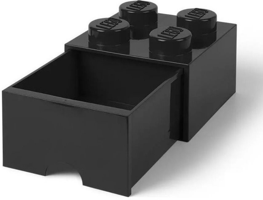 LEGO stolný box 4 so zásuvkou – čierny Úložný box