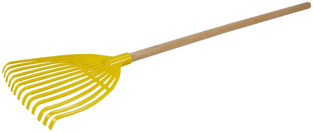 Hrable na lístie 60 cm s drevenou rukoväťou, v sieťke Detské náradie
