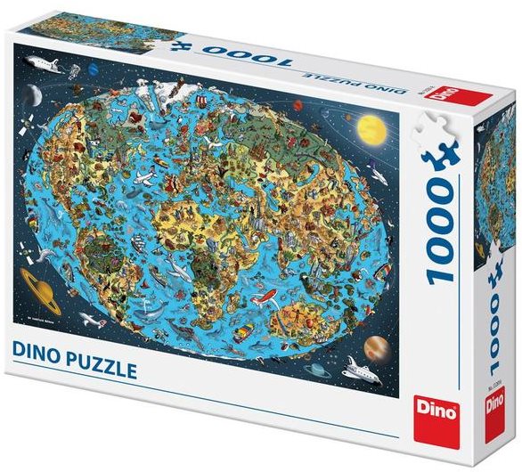 Cartoon World Map 1000 Puzzle New Jigsaw