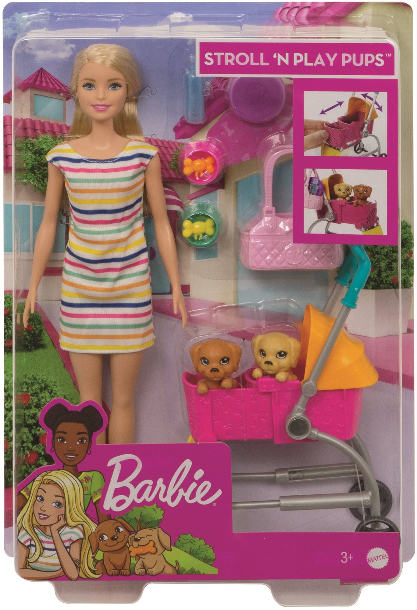 Barbie La Poupée en promenade avec un chien Poupée