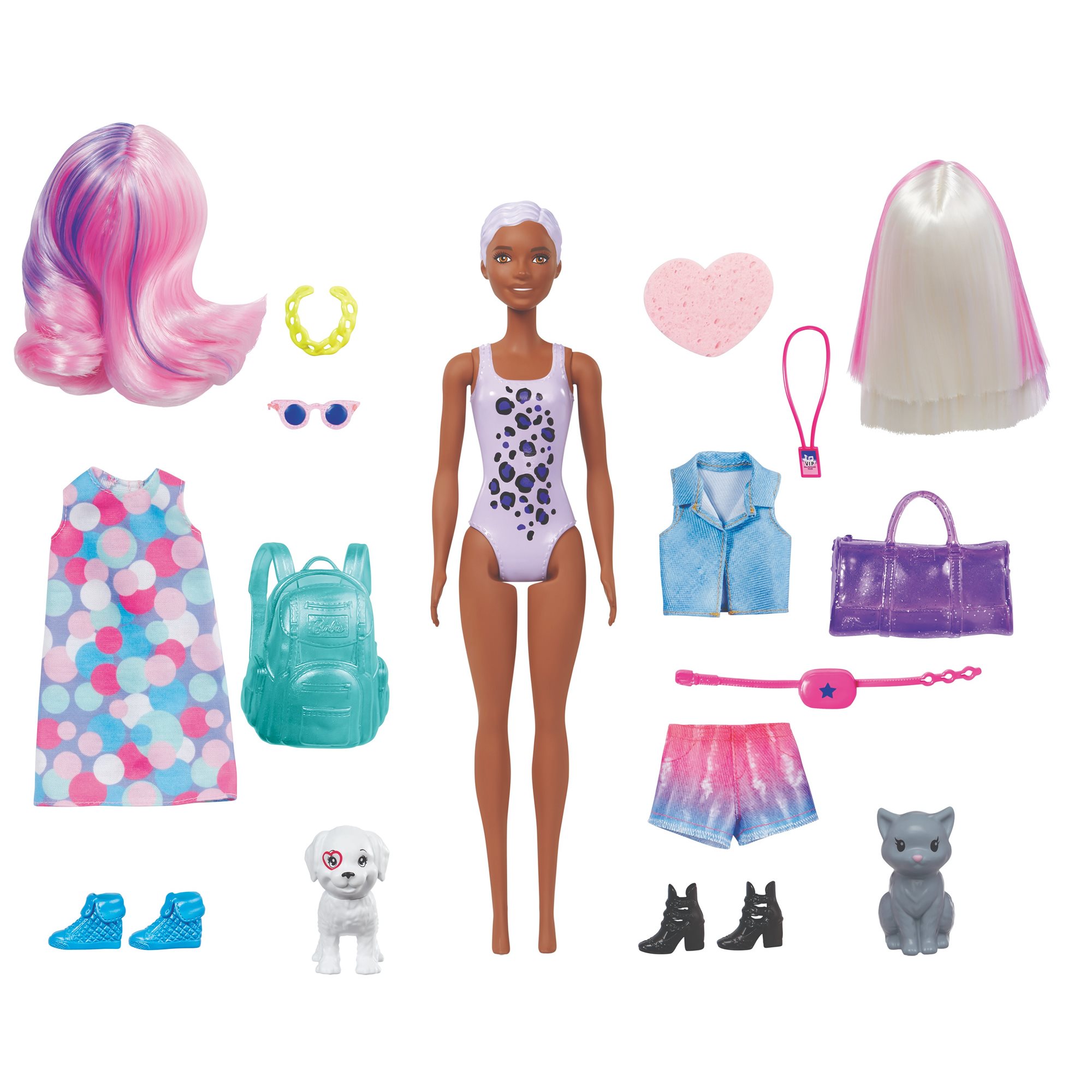Barbie color reveal Barbie avec animal Poupée