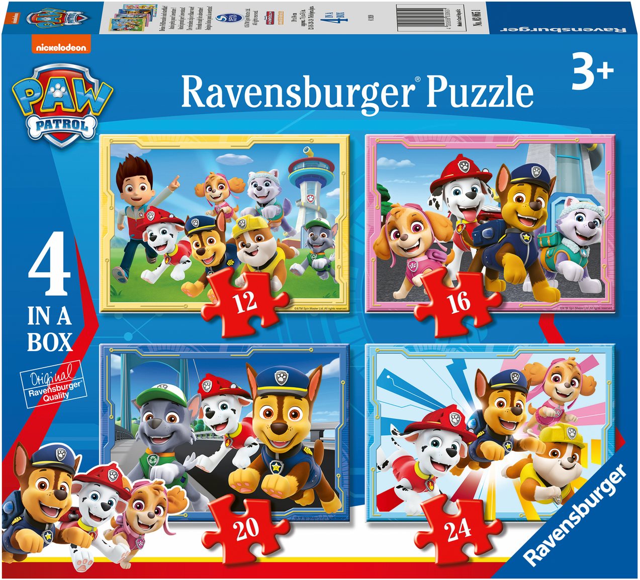 Ravensburger 030651 Paw Patrol 4 en 1 Puzzle