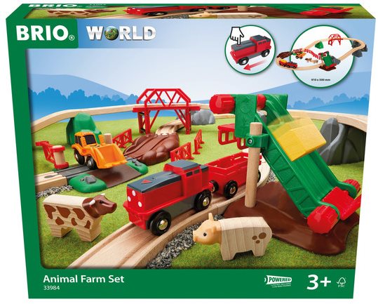 Brio World 33984 Hracia sada zvieracia farma Vláčiková dráha