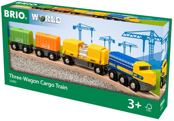 Brio World 33982 Nákladný vlak s tromi vagónmi Vláčik