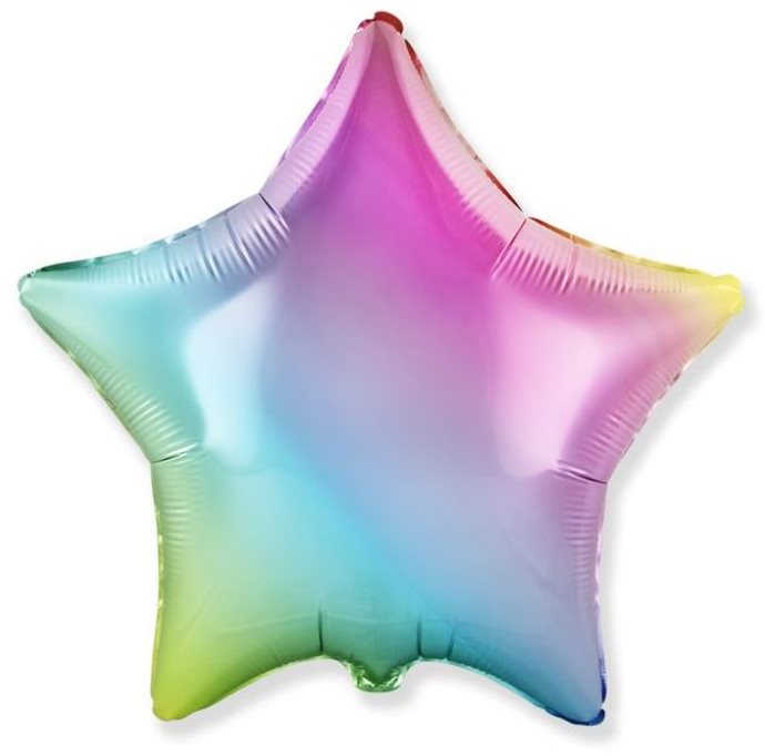 Balónik fóliový 45 cm hviezda dúhová Balóny