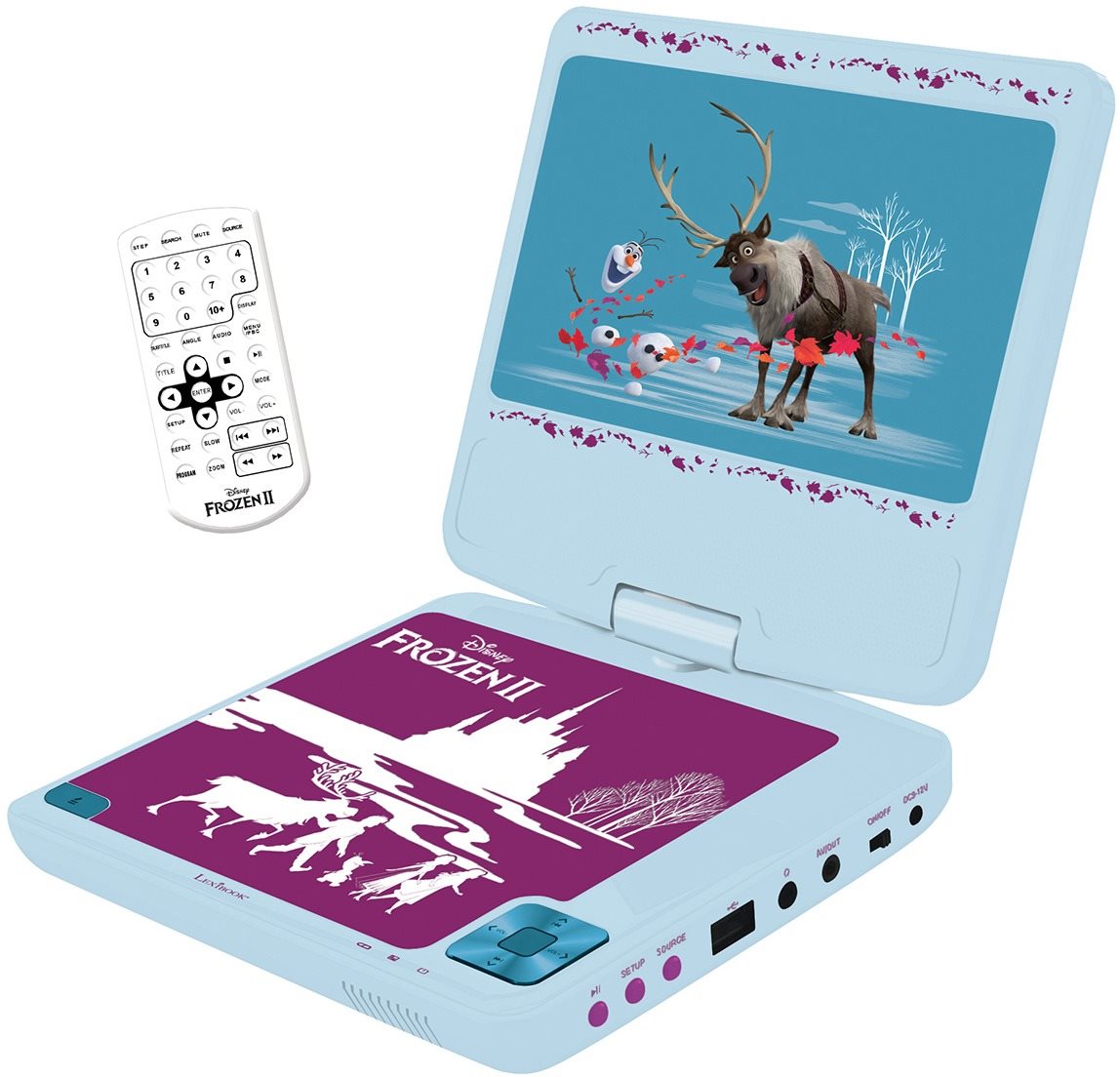 Frozen Prenosný DVD prehrávač 7 s rotujúcou obrazovkou a...