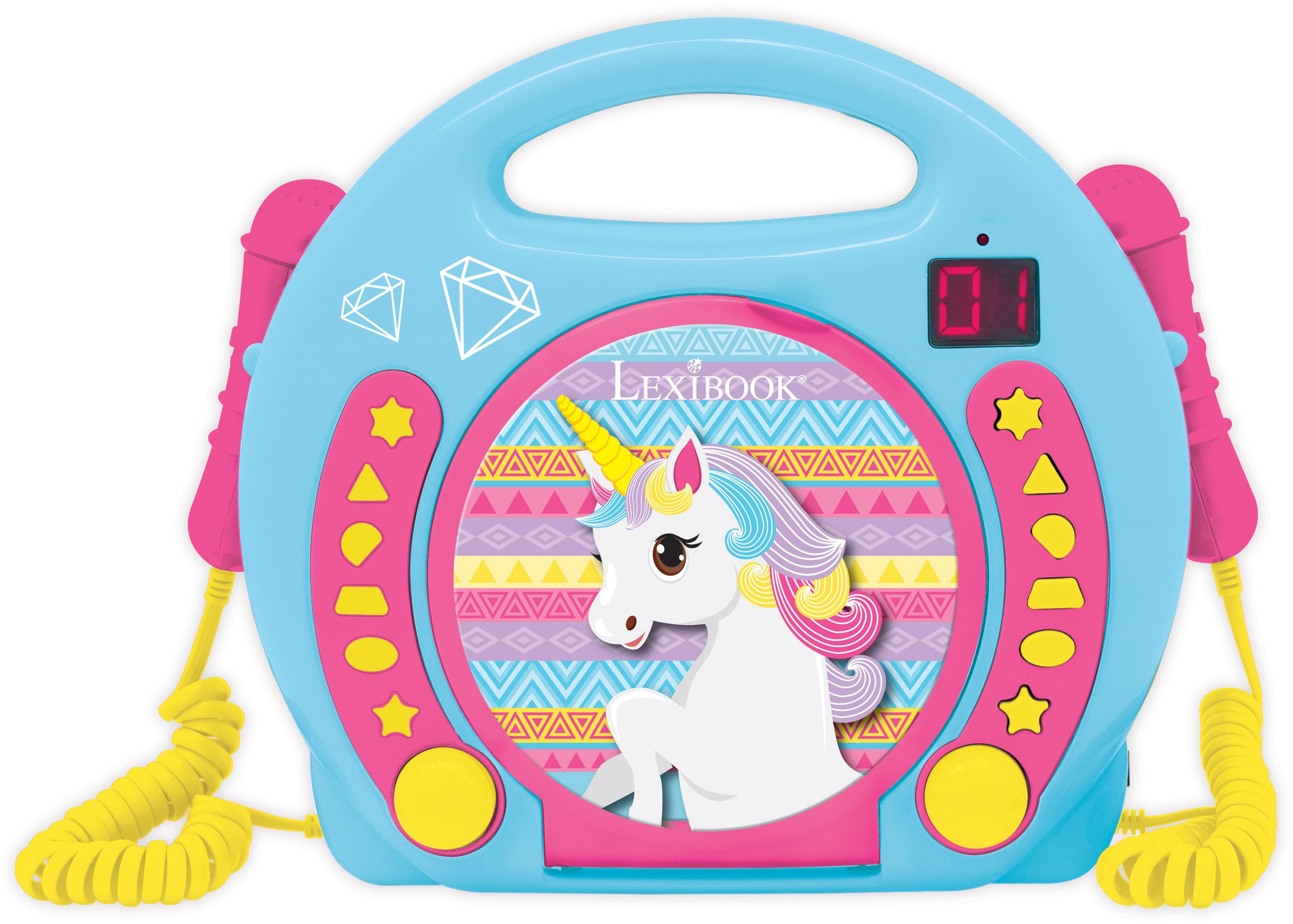 Lexibook Tragbarer CD-Player mit 2 Mikrofonen - Einhorn...
