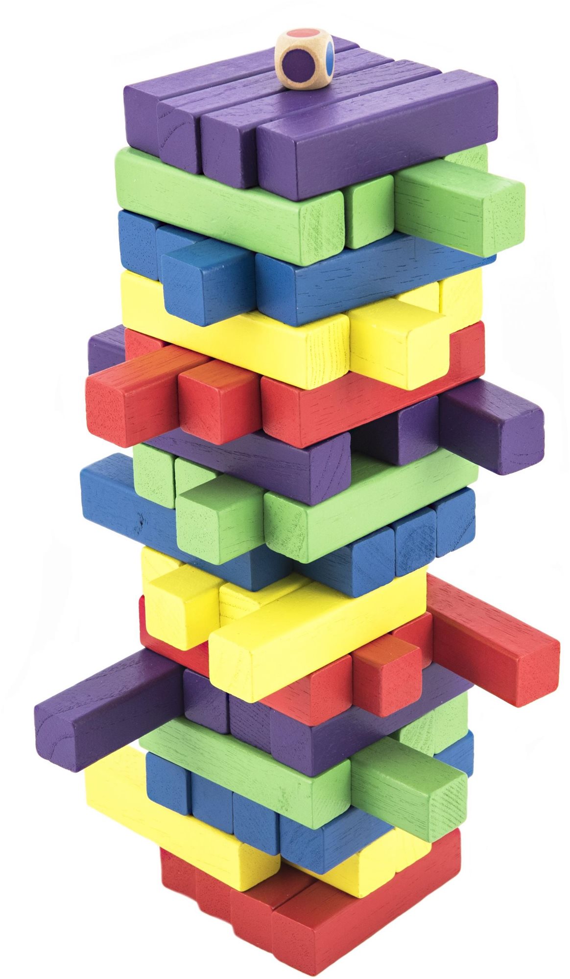 Geschicklichkeitsspiel - Spielturm aus Holz - 60 Teile - bunt...