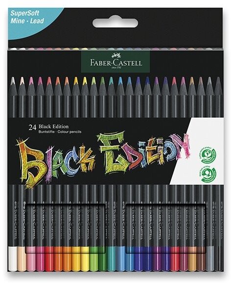 FABER-CASTELL Black Edition, 24 barev Pastelky