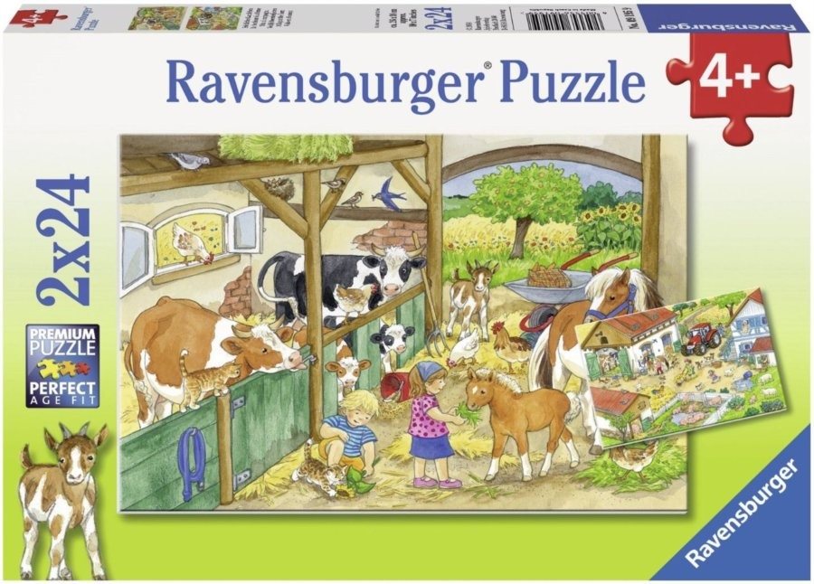 Ravensburger 091959 Une journée a la ferme 2x24 pieces Puzzle