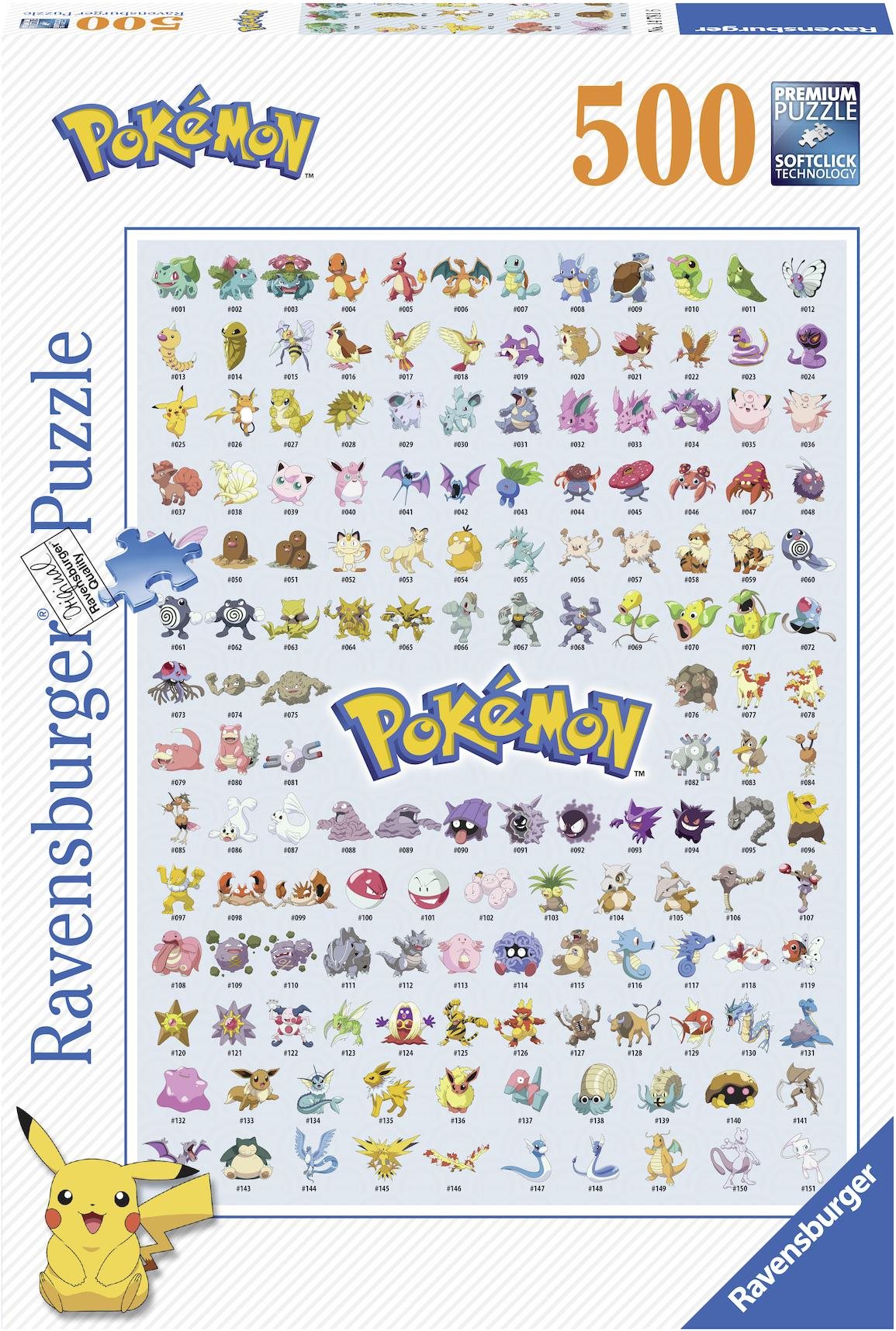 Ravensburger 147816 Die ersten 151 Pokémons 500 Puzzleteile Puzzle