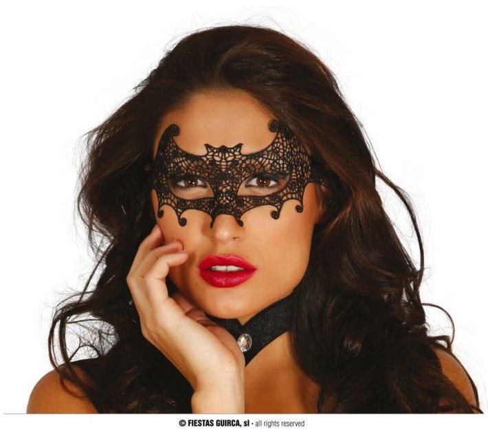 Karnevalová maska – Netopier – Vyšívaná Čierna Maska Karnevalová...