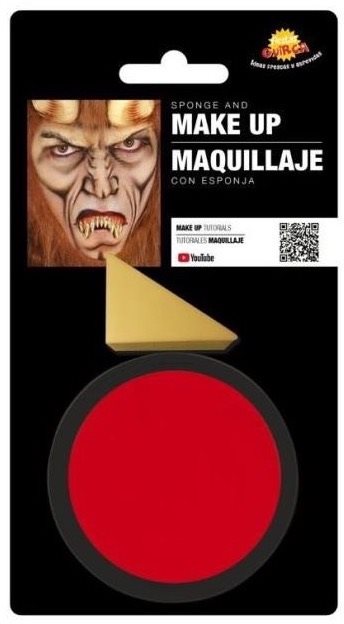 Červený Make-Up s Hubkou – Halloween – 9 g Farba na tvár