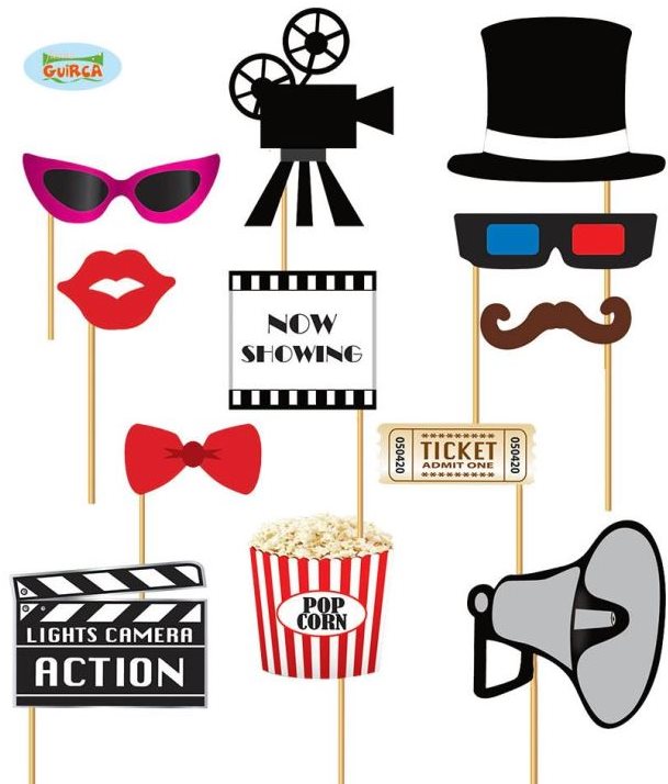 Fotodoplnky –  Fotokútik – Hollywood – Filmová párty, 12 ks Párty...