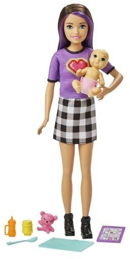 Barbie Nounou + bébé et accessoires Poupées