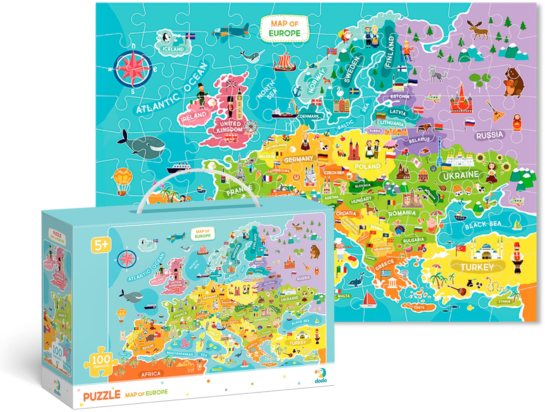 Puzzle Map of Europe -100 pieces Jigsaw