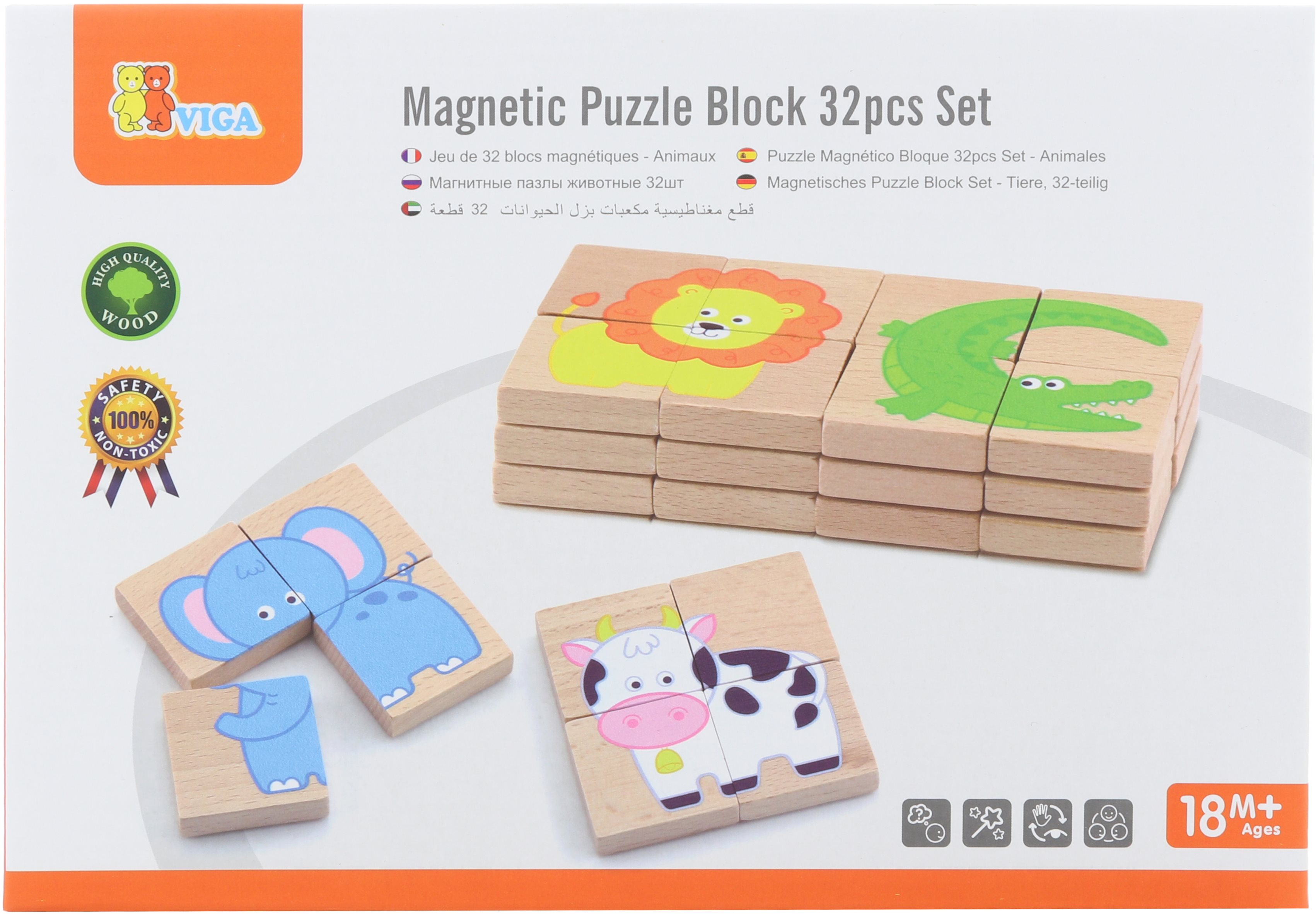 Drevené magnetické puzzle - zvieratká Drevené puzzle