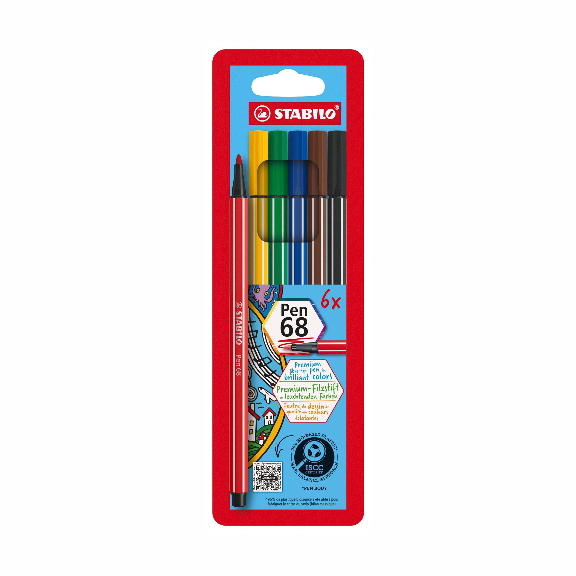 STABILO Pen 68, 6 ks, puzdro Fixky