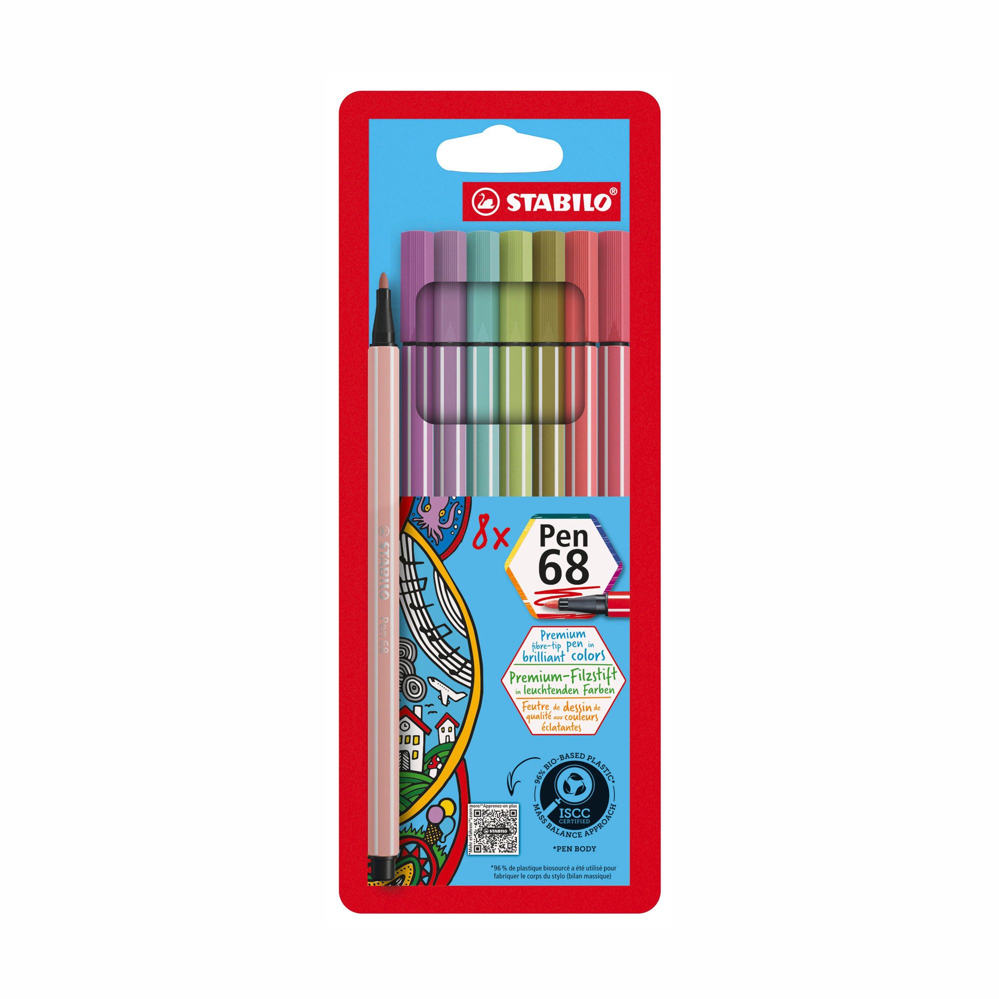 STABILO Pen 68, 8 ks, puzdro, nové farby Fixky