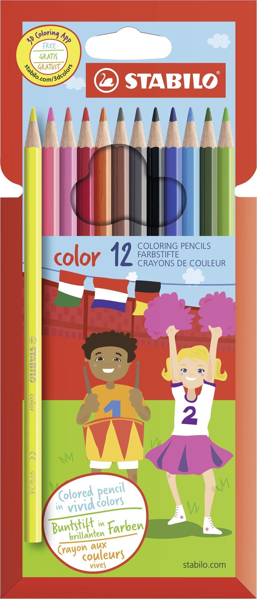 STABILO color 12 ks kartónové puzdro + neón farby Pastelky