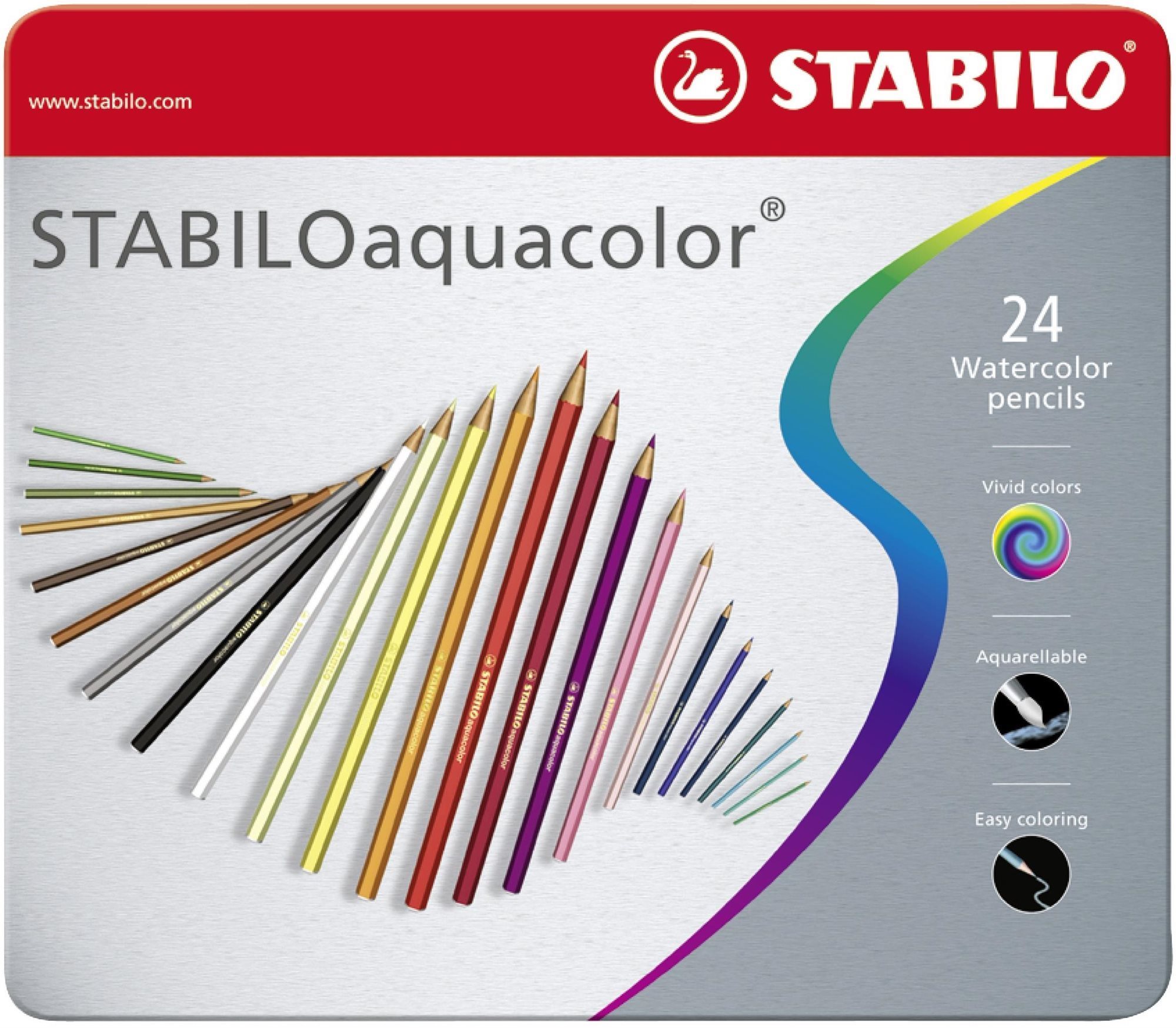 STABILOaquacolor 24 db fém tok Színes ceruza