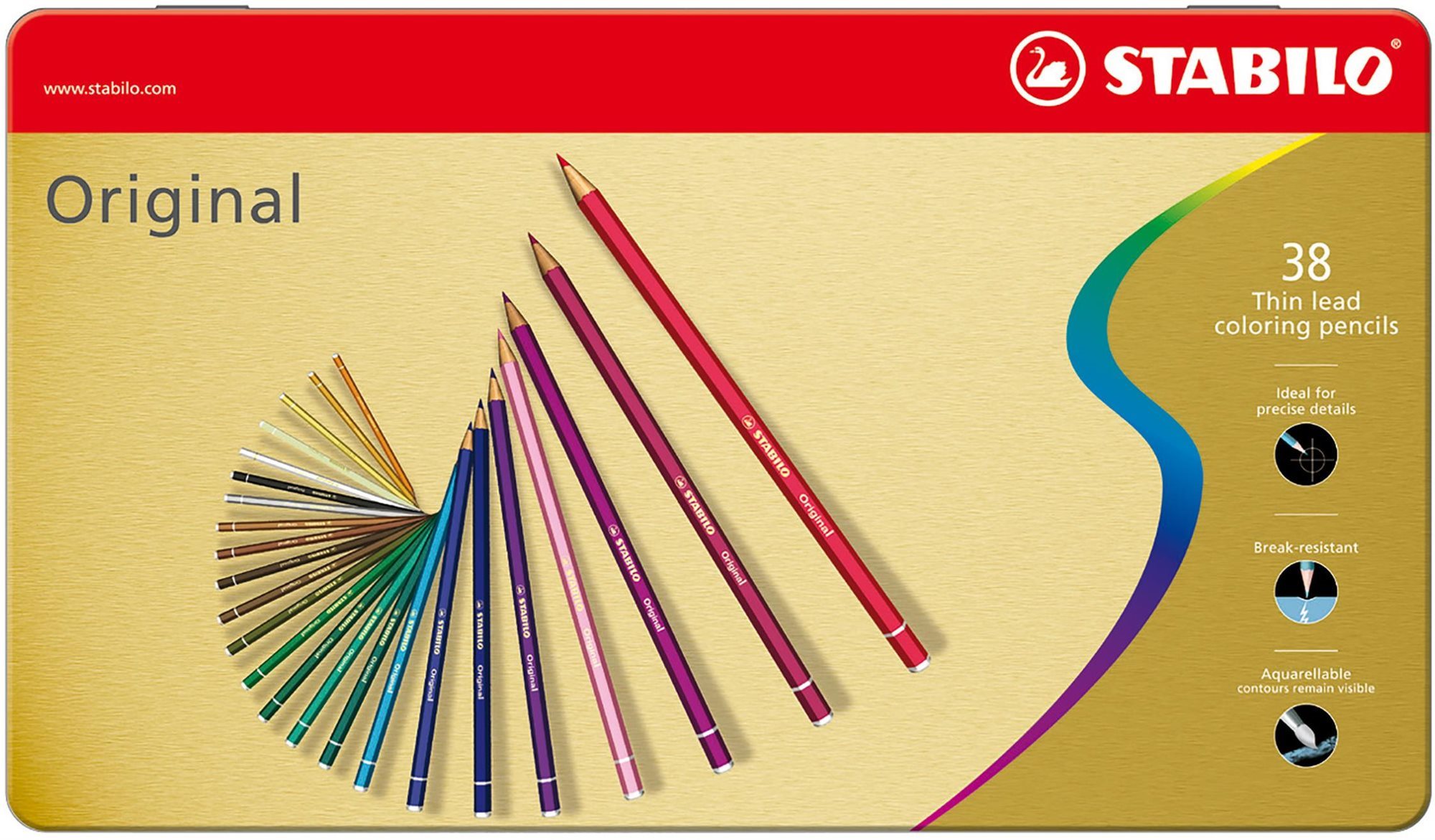 STABILO Original 38 db fém tok Színes ceruza