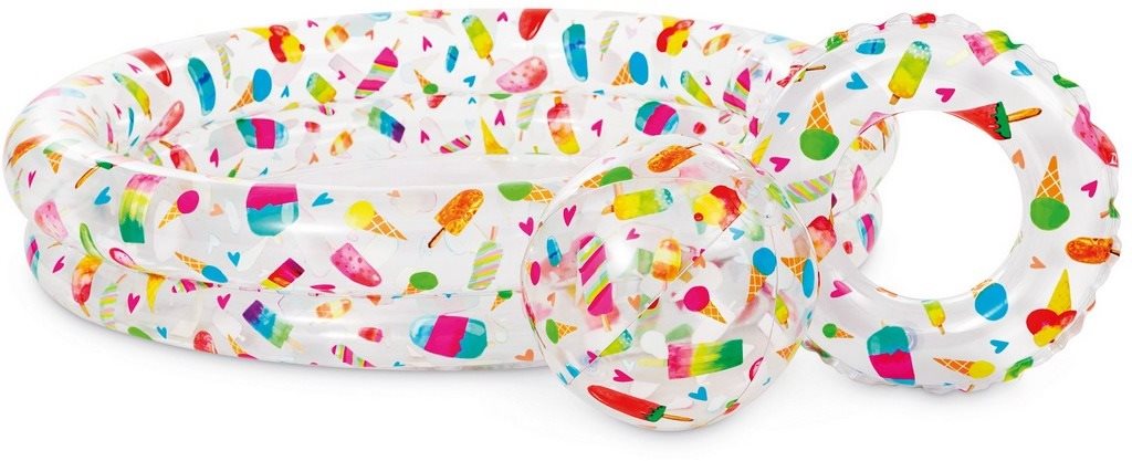 Medence úszógumival és labdával, 122 x 25 cm Gyerekmedence