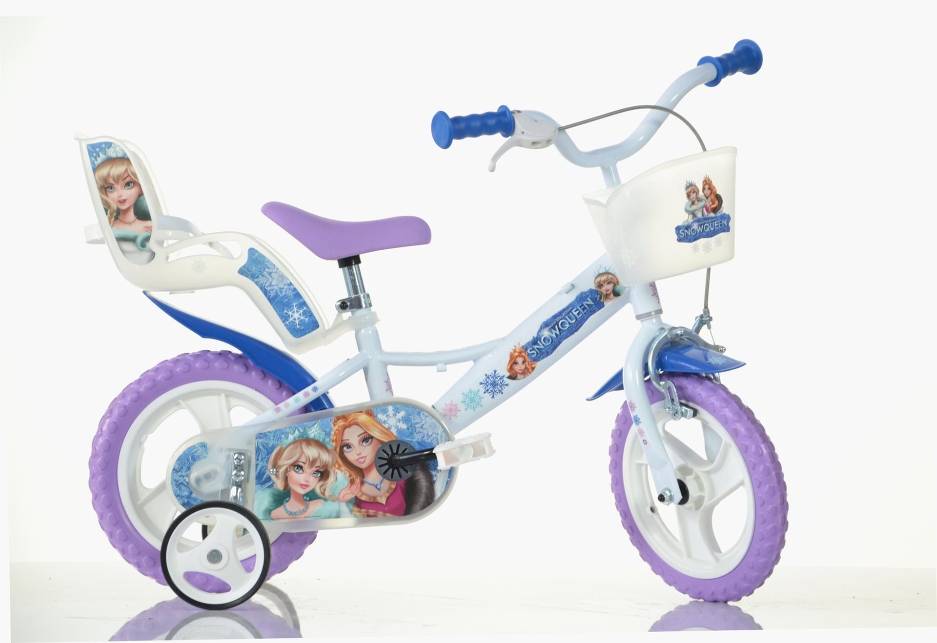Dino Bikes Detský 12" bicykel so sedačkou pre bábiku a košíkom...