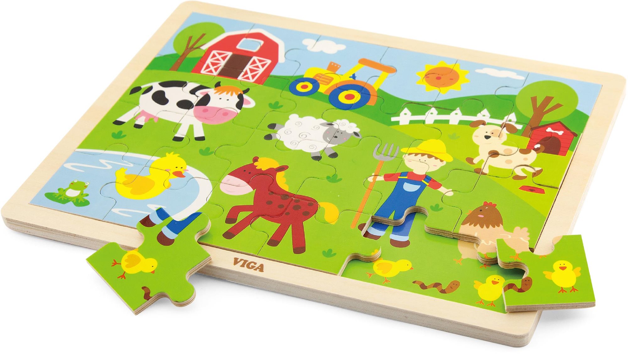 Drevené puzzle 24 dielikov – farma Drevené puzzle