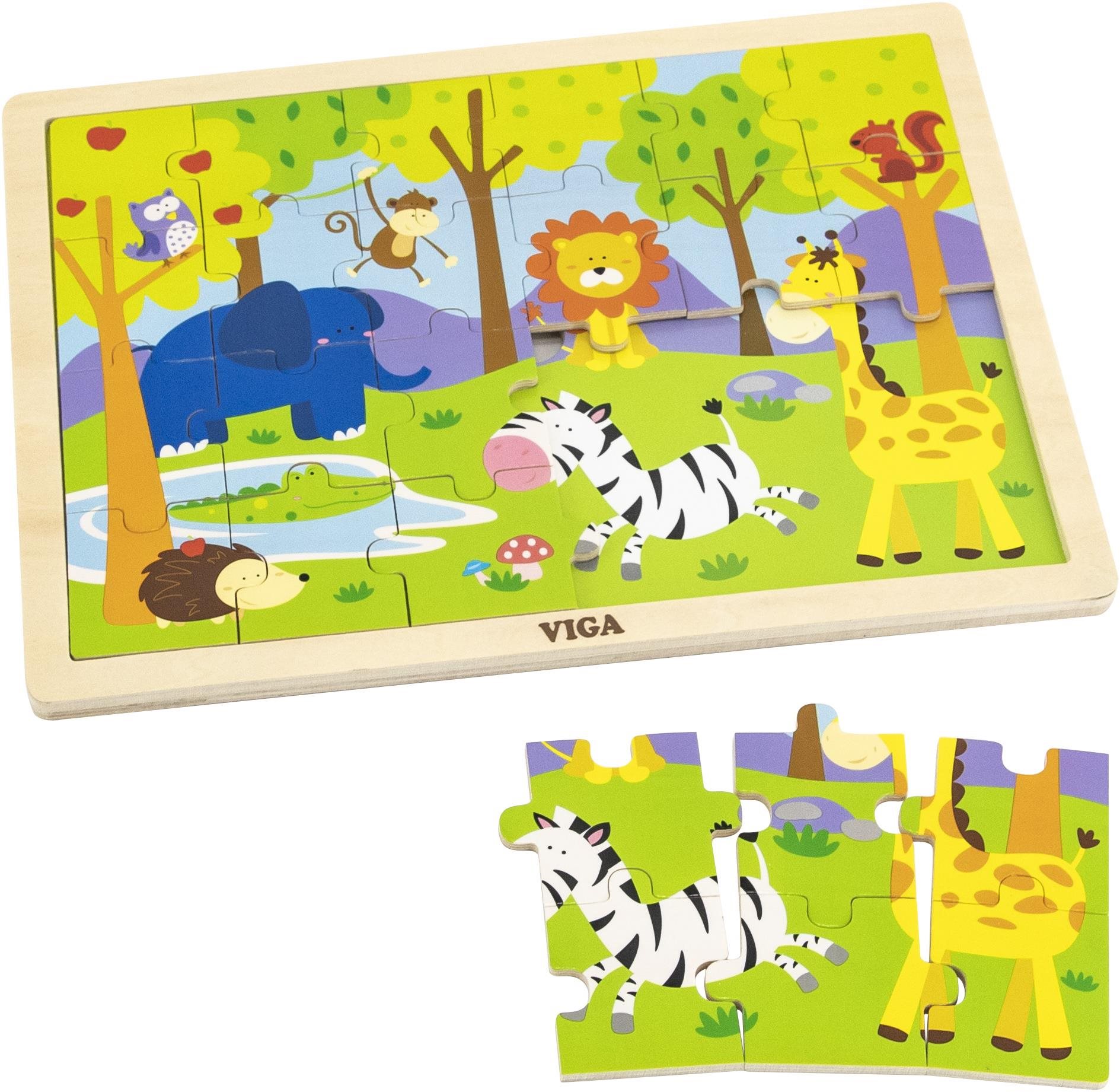 Drevené puzzle 24 dielikov – zoo Drevené puzzle
