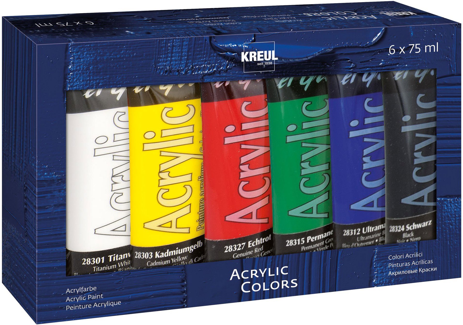 Kreul "El Greco" akril festékkészlet, 6 szín, 75 ml-es tubusban...