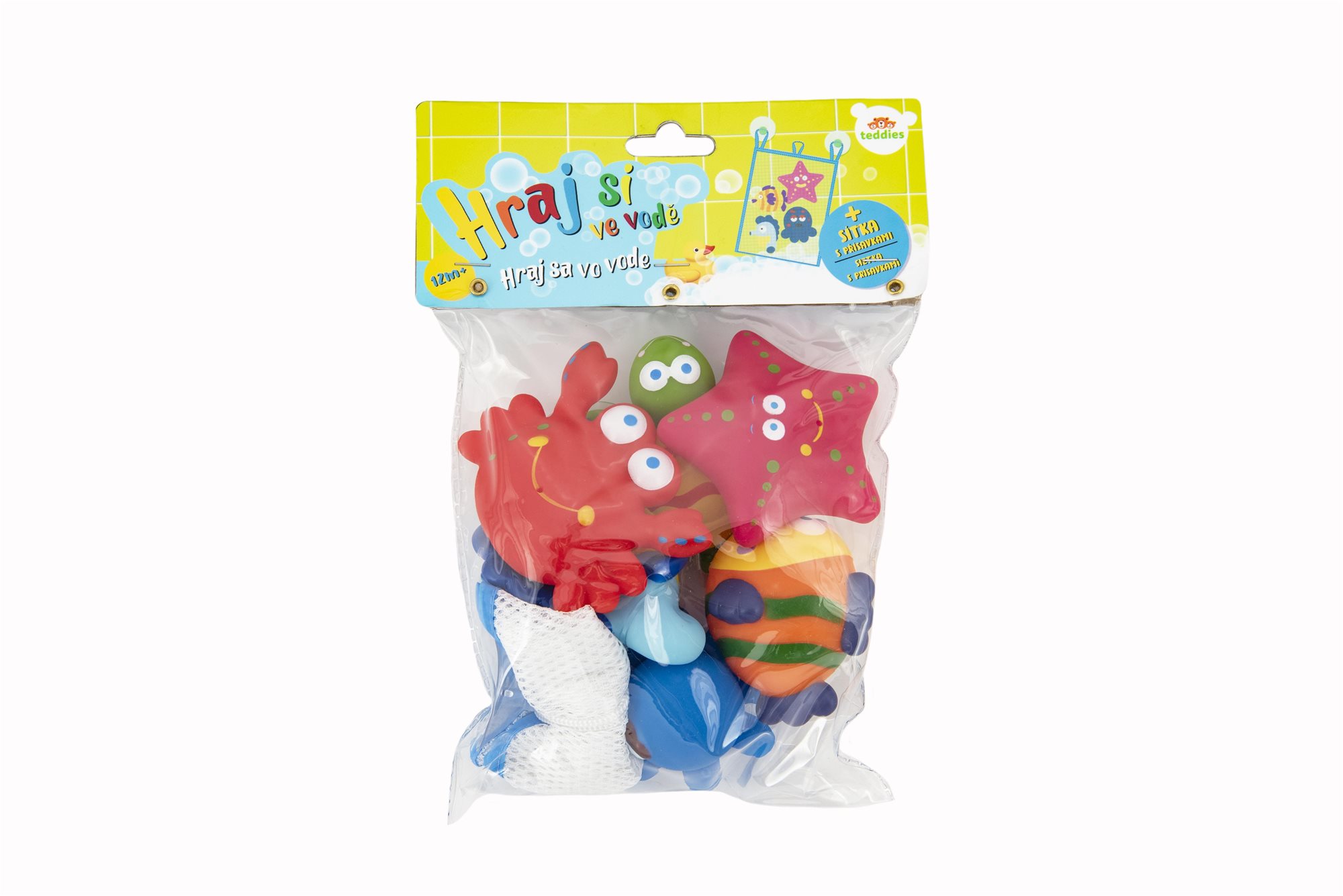 Teddies Zvieratká do vane 6 ks so sieťkou Hračka do vody