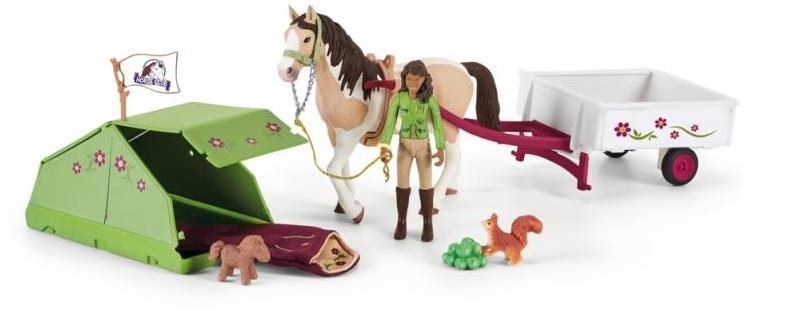 Schleich Sarah s koníkom a zvvieratká kempujú 42533 Set figúrok a...