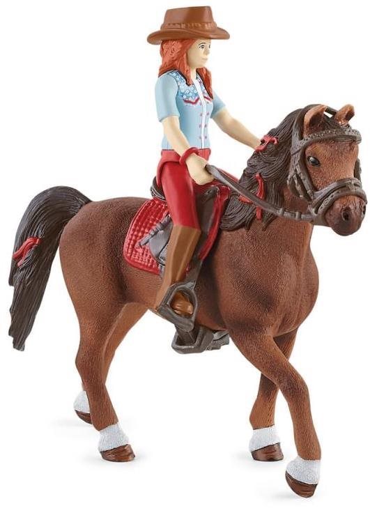 Schleich Ryšavka Hannah s pohyblivými kĺbmi na koni Figúrky