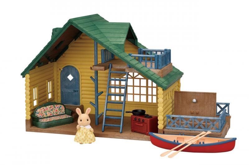 Sylvanian Families Gift Set - Cabane en rondins avec toit vert et...