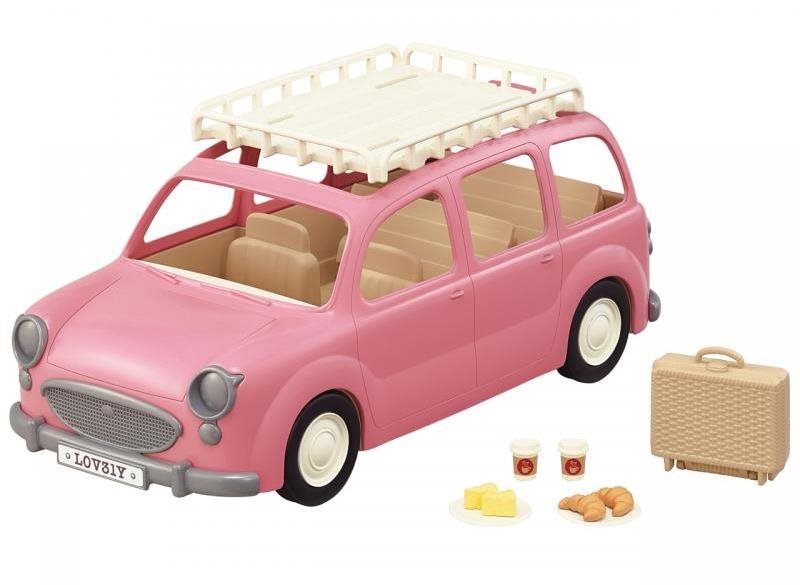 Sylvanian families :Le monospace rose et set de pique-nique...