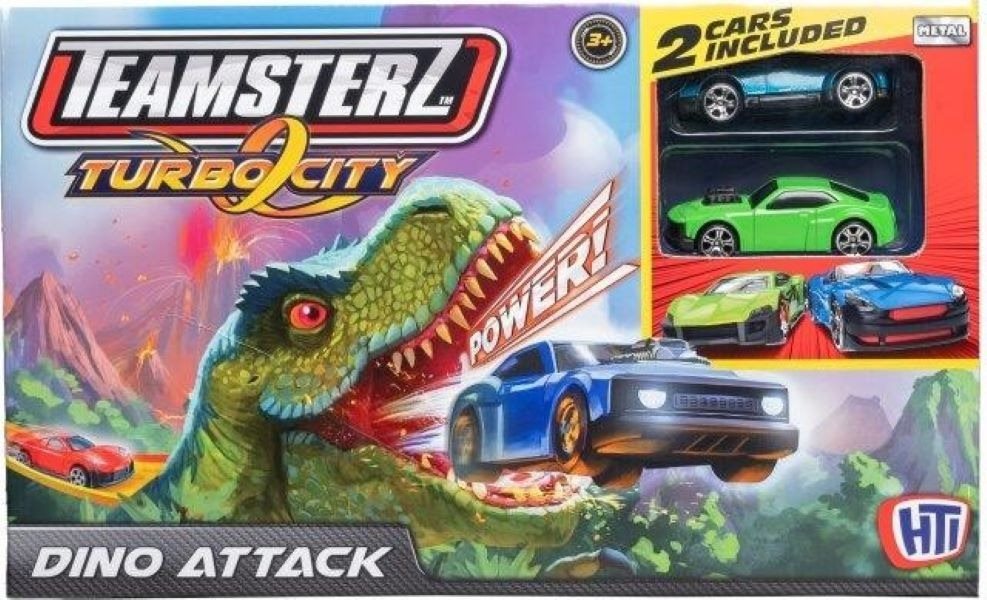 Teamsterz dráha dinosaurus + 3 autíčka Autodráha