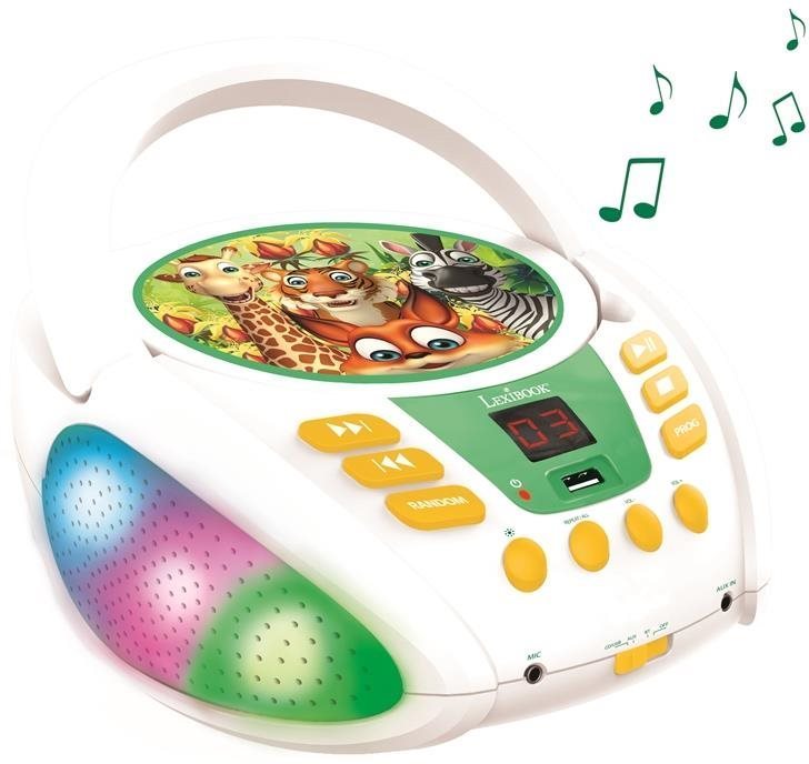 Lexibook Animals Bluetooth CD prehrávač so svetlami a USB Hudobná...