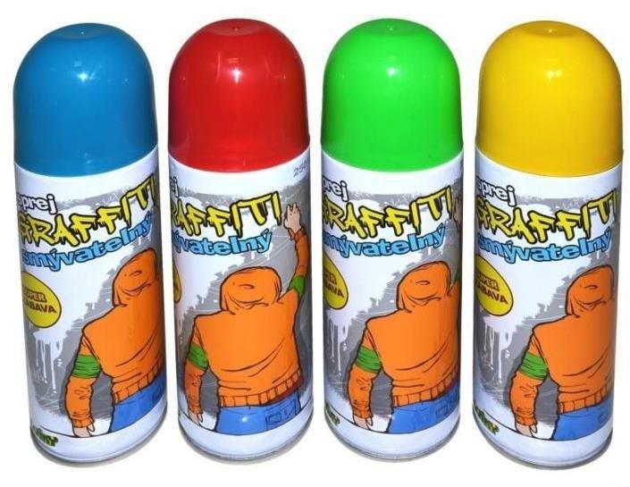 Sprej graffiti / křída ve spreji omyvatelná 250ml Party doplňky