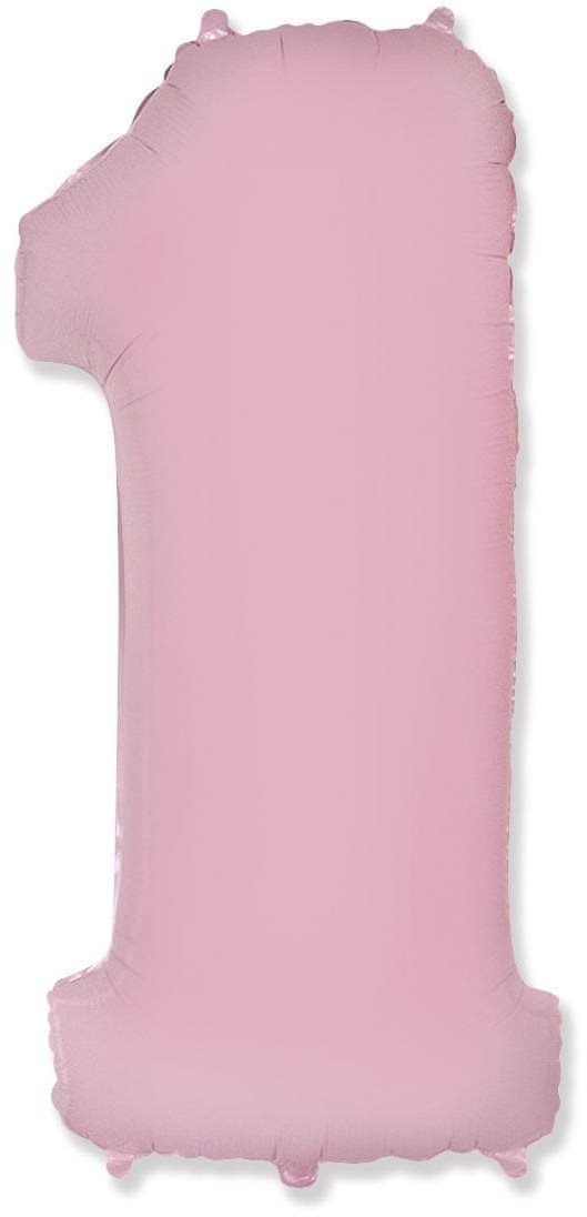 Balón fóliový číslica svetlo ružová 102 cm – 1 Balóny