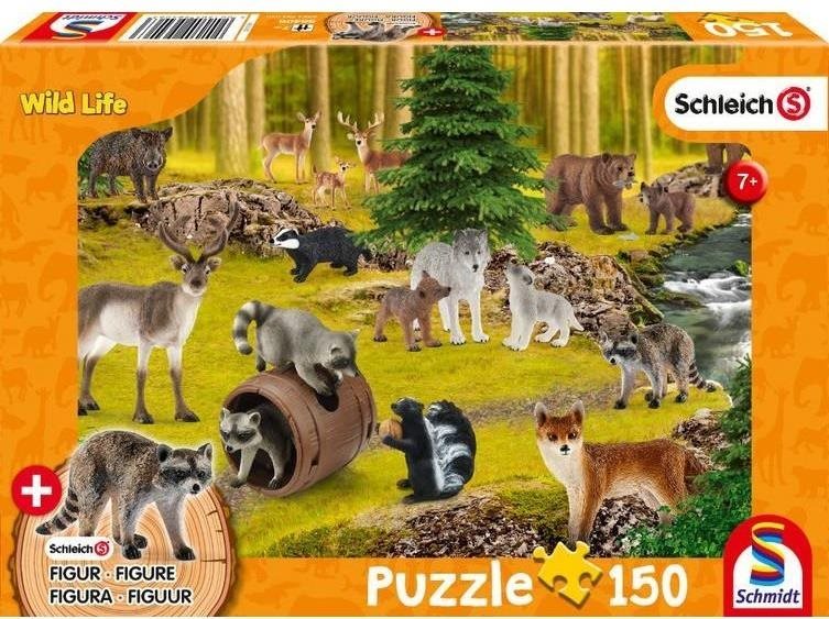 Schimdt Puzzle Schleich Kde žijí mývalové 150 dílků + figurka...