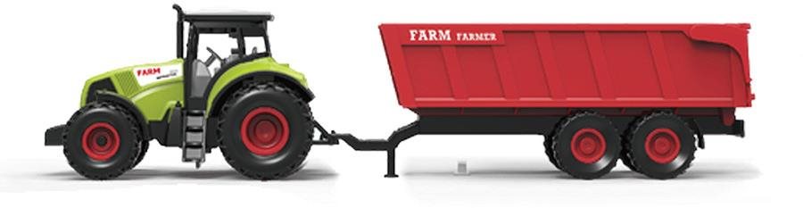 Rappa traktor plastový so zvukom a svetlom s červenou vlečkou Auto