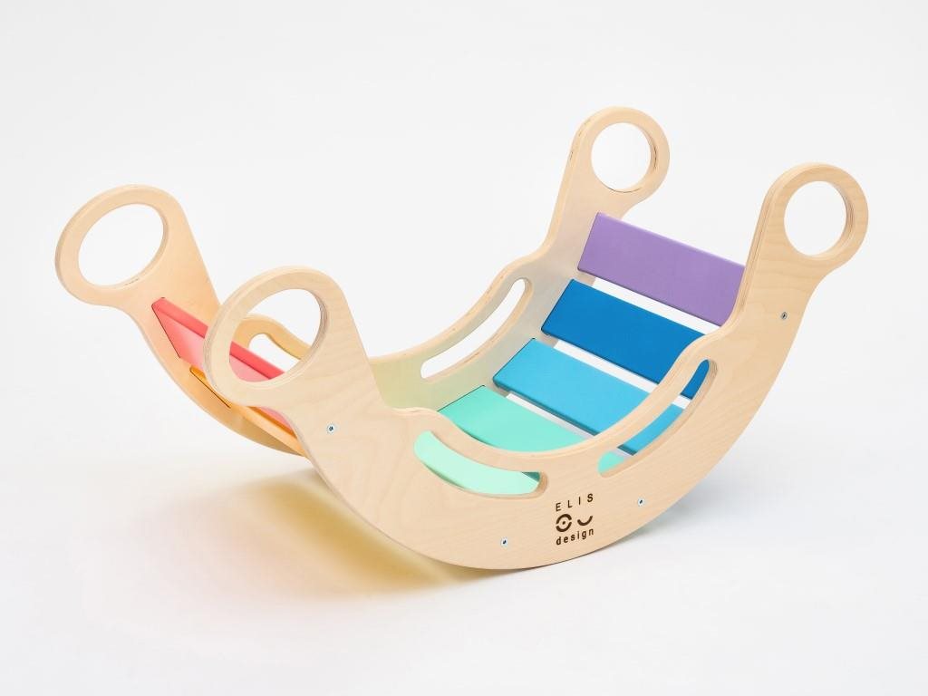 Montessori dúhová hojdačka 5 in 1 fresh Hojdacia hračka