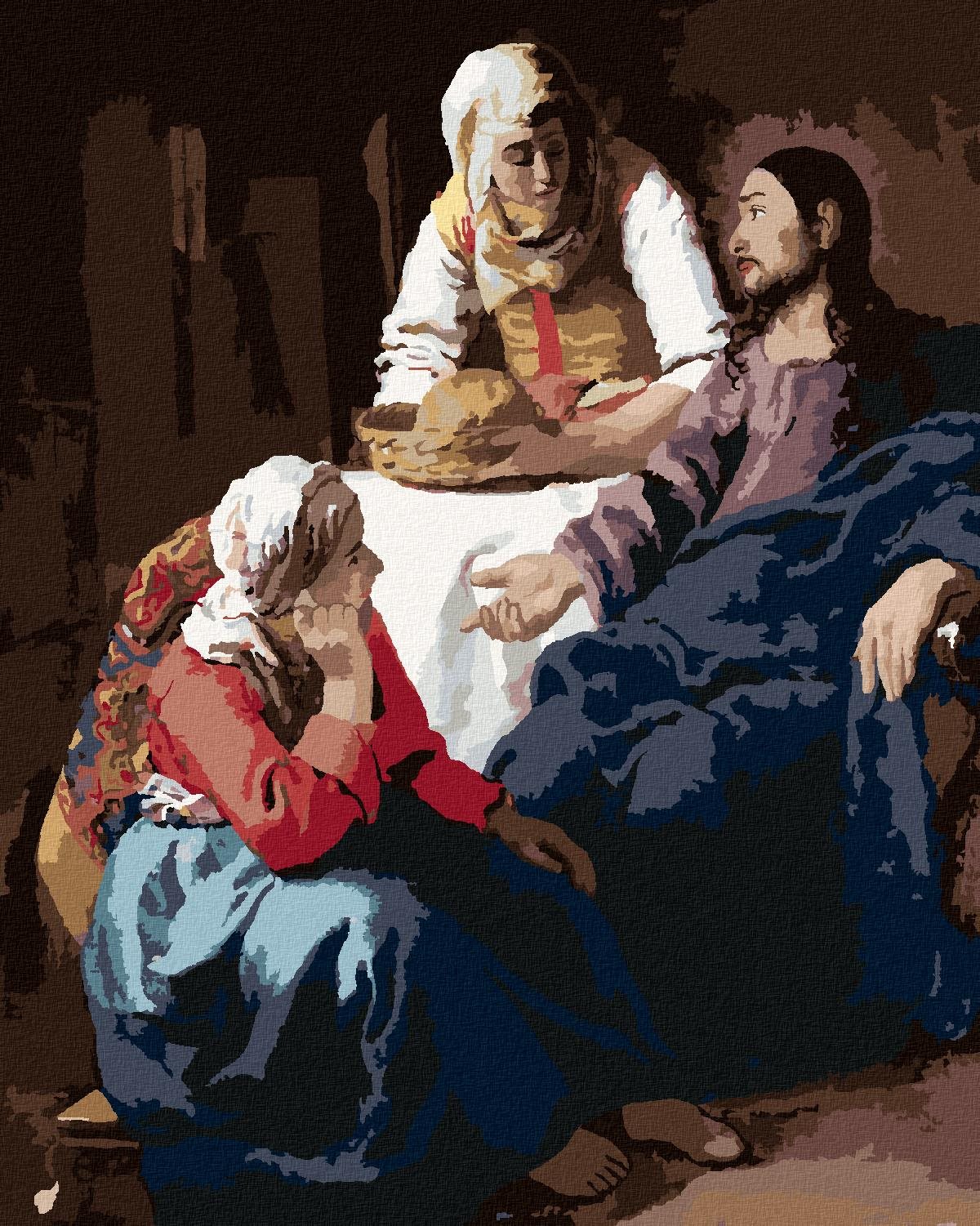 Maľovanie podľa čísel - Kristus pri Márii a Marte (J. Vermeer), 40...