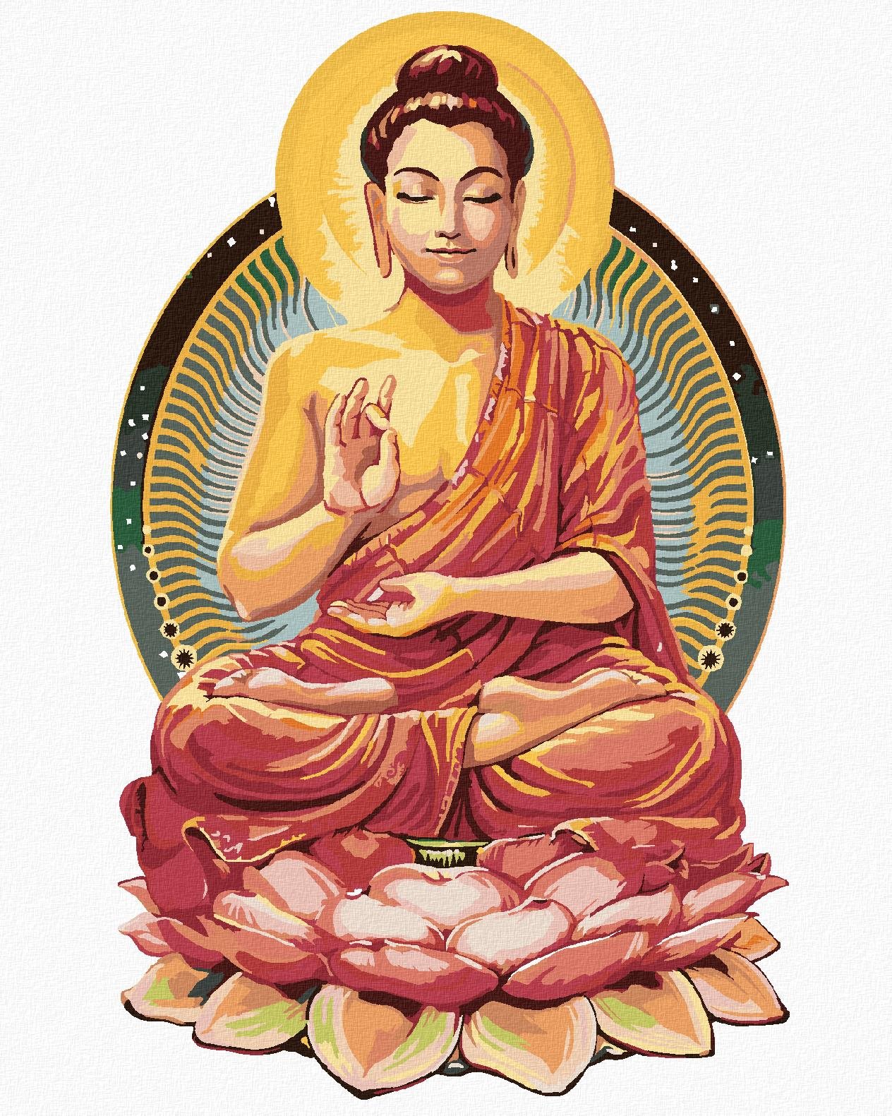 Maľovanie podľa čísel - Meditujúci Budha II, 40 x 50 cm, bez rámu a...