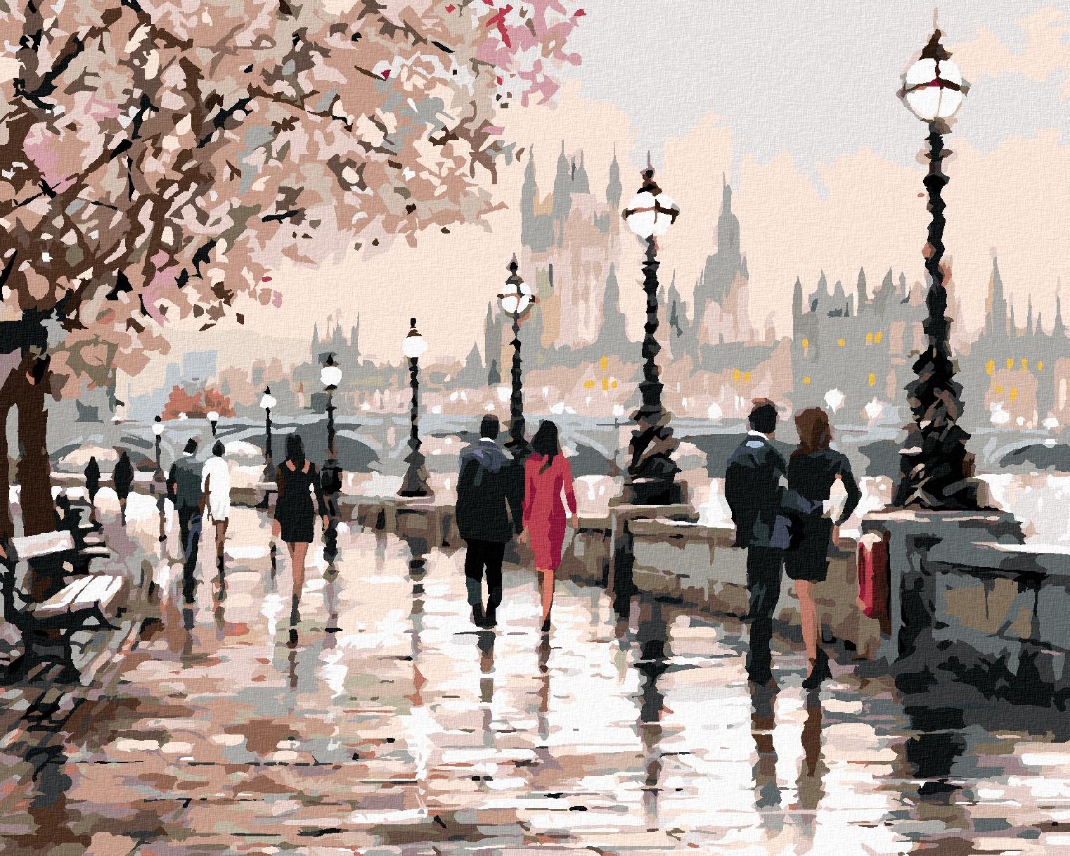 Maľovanie podľa čísel - Sakury v Prahe (Richard Macneil), 40 x 50...