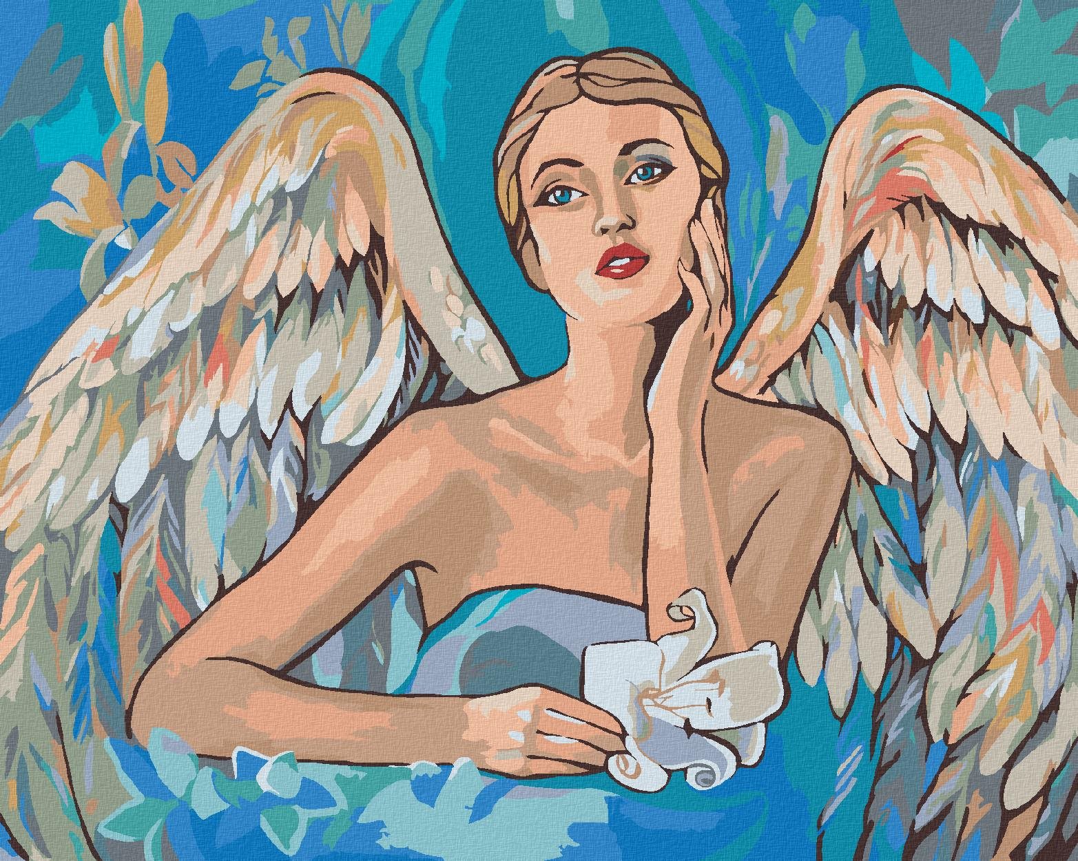 Maľovanie podľa čísel - Vianočný anjel, 40 x 50 cm, bez rámu a...