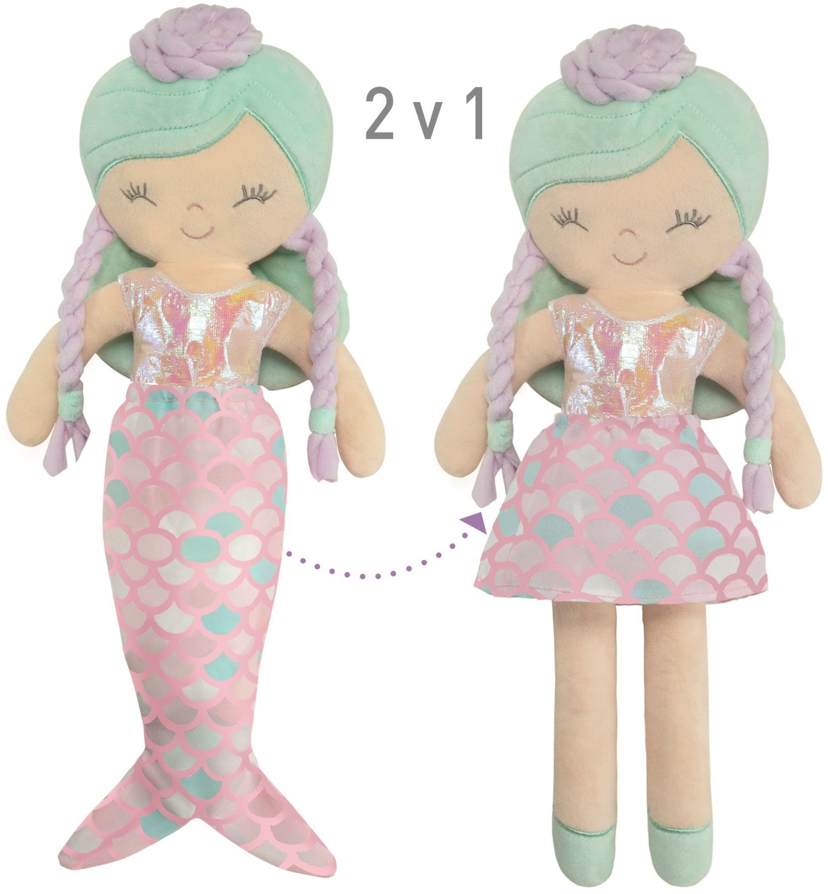 DeCuevas 20041 Plyšová bábika 2 v 1 OCEAN FANTASY 36 cm s  kolískou...
